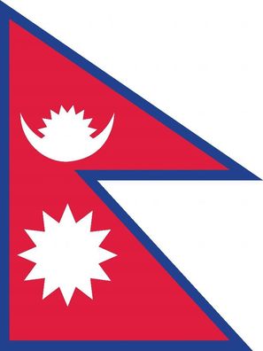 1x Nepal Aufkleber 5cm Flagge breit Sticker Autoaufkleber selbstklebend