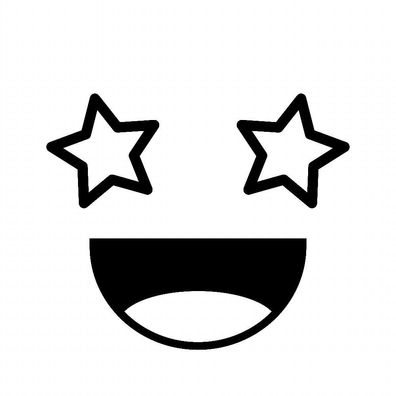 50x Aufkleber Smiley Sterne 2cm, Sticker, Smileys, Smile, Deko