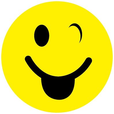 50x Aufkleber Smiley Zwinkern + Auge 2cm, Sticker, Smileys, Smile, Deko