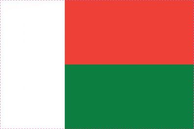 1x Madagaskar Aufkleber 5cm Flagge breit Sticker Autoaufkleber selbstklebend