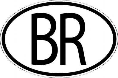 Brasilien Länderkennzeichen "BR" 15x9,8cm Auto PKW Kennzeichen Sticker
