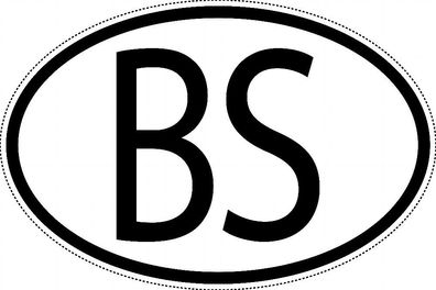 Bahamas Länderkennzeichen "BS" 15x9,8cm Auto PKW Kennzeichen Sticker