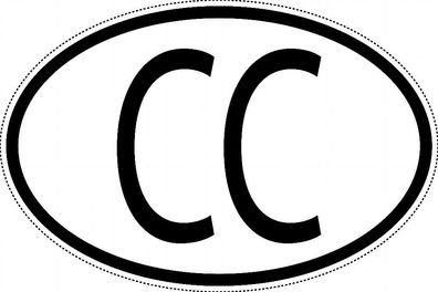Diplomatenkennzeichen Länderkennzeichen "CC" 15x9,8cm Auto PKW Kennzeichen