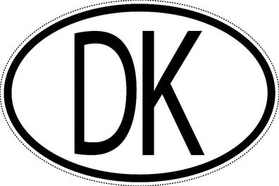 Dänemark Länderkennzeichen "DK" 15x9,8cm Auto PKW Kennzeichen Sticker