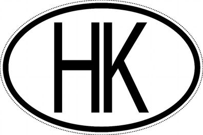 Hongkong Länderkennzeichen "HK" 15x9,8cm Auto PKW Kennzeichen Sticker