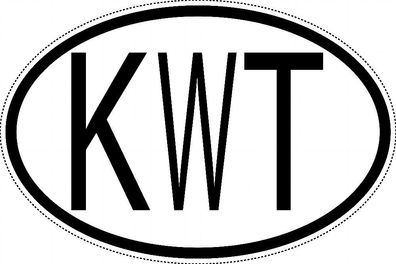 Kuwait Länderkennzeichen "KWT" 15x9,8cm Auto PKW Kennzeichen Sticker