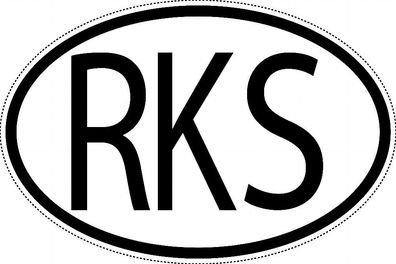 Kosovo Länderkennzeichen "RKS" 15x9,8cm Auto PKW Kennzeichen Sticker