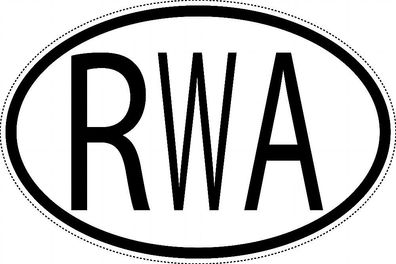 Ruanda Länderkennzeichen "RWA" 15x9,8cm Auto PKW Kennzeichen Sticker