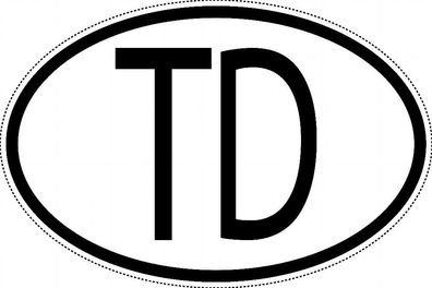 Tschad Länderkennzeichen "TD" 15x9,8cm Auto PKW Kennzeichen Sticker