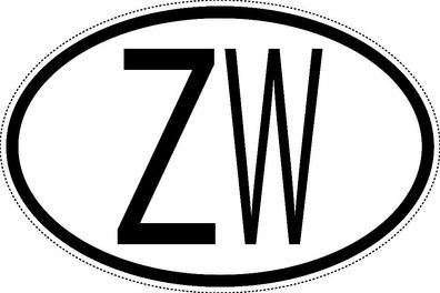 Simbabwe Länderkennzeichen "ZW" 15x9,8cm Auto PKW Kennzeichen Sticker