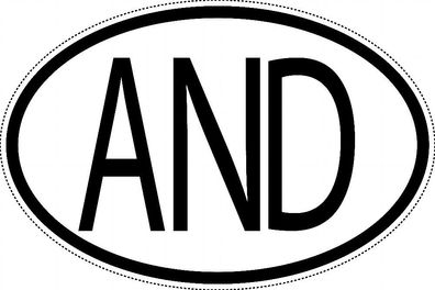 Andorra Länderkennzeichen "AND" 10x6,5cm Auto PKW Kennzeichen Sticker