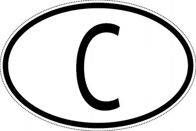 Kuba Länderkennzeichen "C" 10x6,5cm Auto PKW Kennzeichen Sticker