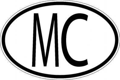 Monaco Länderkennzeichen "MC" 10x6,5cm Auto PKW Kennzeichen Sticker