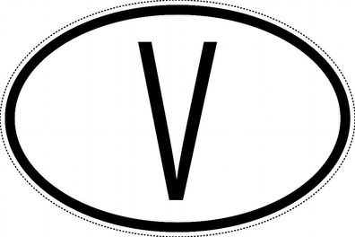 Vatikan Länderkennzeichen "V" 10x6,5cm Auto PKW Kennzeichen Sticker