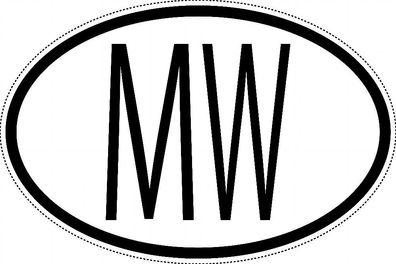Malawi Länderkennzeichen "MW" 10x6,5cm Auto PKW Kennzeichen Sticker