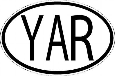 Jemen Länderkennzeichen "YAR" 10x6,5cm Auto PKW Kennzeichen Sticker