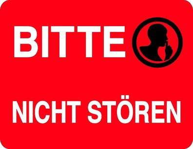 1x Bitte nicht stören Aufkleber 18x14 cm Sticker Hinweis