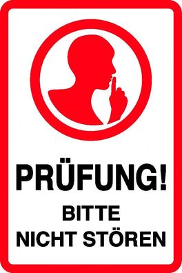 1x Prüfung, Bitte nicht stören Aufkleber 14x21 cm Sticker Hinweis