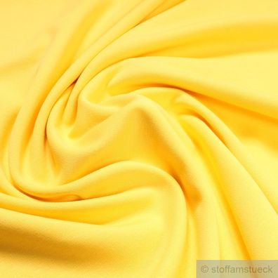 0,5 Meter Stoff Baumwolle Interlock Jersey gelb T-Shirt Tricot weich dehnbar