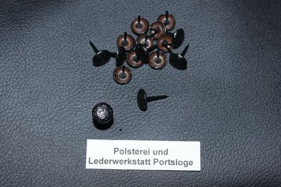 50 Ziernägel/ Polsternägel schwarz genarbt Lederimitat 13mm