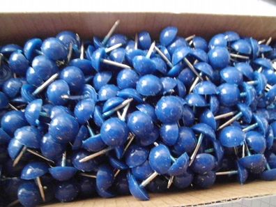 50 Ziernägel/ Polsternägel in marine blau , 9 mm dm- hochgewölbt, Kunststoff Fb6