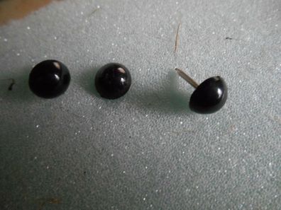 50 Ziernägel/ Polsternägel in schwarz , 9 mm dm- hochgewölbt, Kunststoff Fb 1