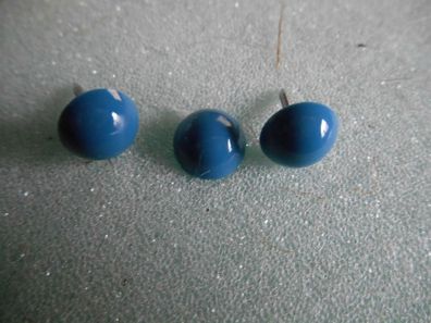 25 Ziernägel/ Polsternägel in blau , 9 mm dm- hochgewölbt, Kunststoff Fb7