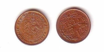 1/2 Cent Kupfermünze Niederlande 1938