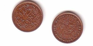 1/2 Cent Kupfermünze Niederlande 1928