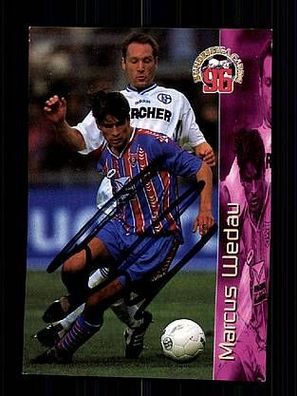 Marcus Wedau Bayer Uerdingen Panini Card 1996 TOP Original Signiert + A48157