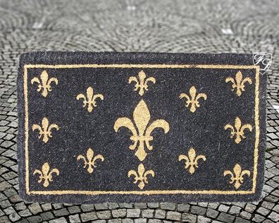 Fußmatte Fußabtreter Kokosmatte Französische Lilie Art Deco Barock Shabby Chic Deko