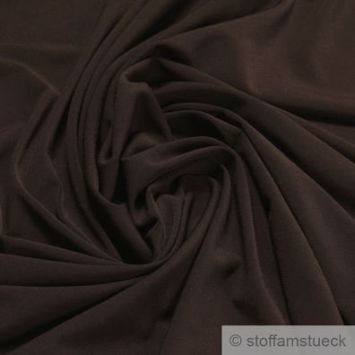 Stoff Polyester Elastan Interlock Jersey braun leicht bi-elastisch