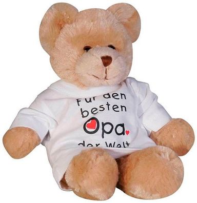 Plüsch - Teddybär mit Shirt - für den besten Opa der Welt - 27031 - Größe ca. 26