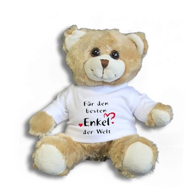 Teddybär mit Shirt - Für den besten Enkel der Welt -- Größe ca. 26cm - 27033 hel