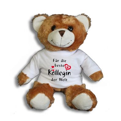 Teddybär mit Shirt - Für die beste Kollegin der Welt - Größe ca 26cm - 27174