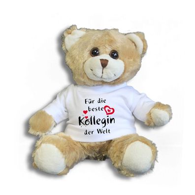 Teddybär mit Shirt - Für die beste Kollegin der Welt - Größe ca 26cm - 27174 hel