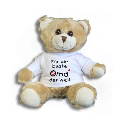 Teddybär mit Shirt - Für die beste Oma der Welt - 27032 hellbraun