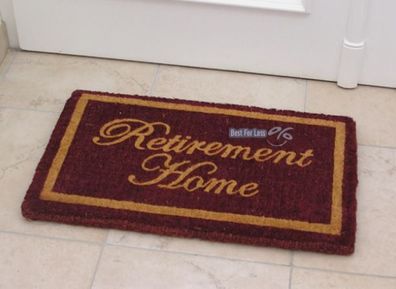 Fußmatte Fußabtreter Kokosmatte Französisch ROT Kokousfaser Retirement Home Aufschrif