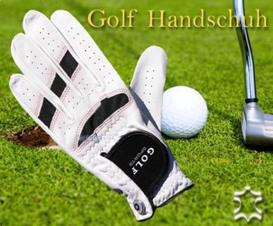 LEDER WEISS DAMEN Golfhandschuh GOLF Handschuhe LINKS GRÖßE M Handschuh