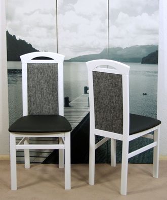 2 x Stuhl Stühle weiß schwarz Esszimmerstühle Stuhlset 2er Set Esszimmer neu