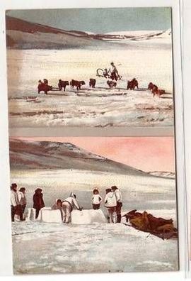 59277 Mehrbild Ak Schneehausbau auf der Schlittenwiese in Labrador um 1910