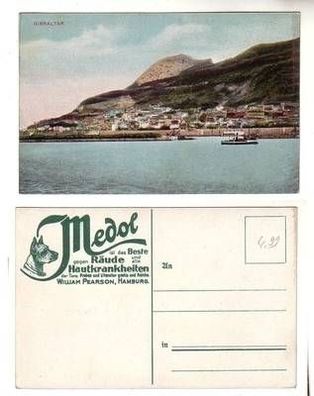 59494 Medol Reklame Ak Gibraltar Hafeneinfahrt um 1910