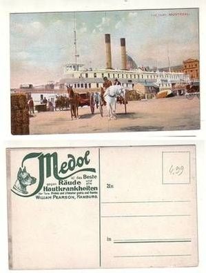59511 Medol Reklame Ak Montreal The Quay Dampfer im Hafen um 1910