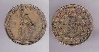 alte Bronze Medaille 25 Jahrfeier der Wiederkehr des glorreichen Feldzuges 1896