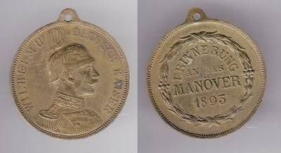 alte Bronze Medaille Wilhelm II Deutscher Kaiser Erinnerung an das Manöver 1893