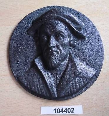 seltene alte plastische gußeiserne Medaille Philipp Melanchthon 1497-1560