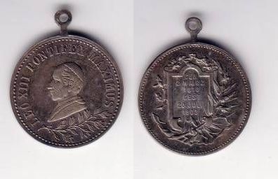 seltene Silber Medaille Pabst Leo XIII Pontifex Maximus 1810-1903