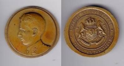 alte Bronze Medaille Kongo Freistaat Belgien König Leopold