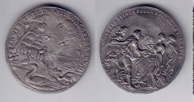 religiöse Zinn Medaille "Er gibet Allen mit Wolgefallen" um 1850