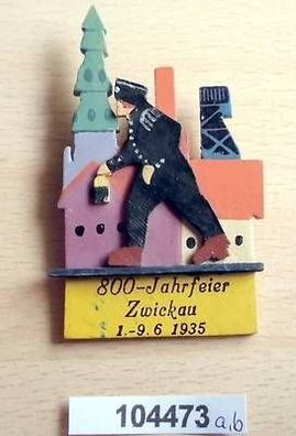 seltenes Holz Abzeichen 800 Jahrfeier Zwickau 1.-9.6.1935 Bergbau Motiv